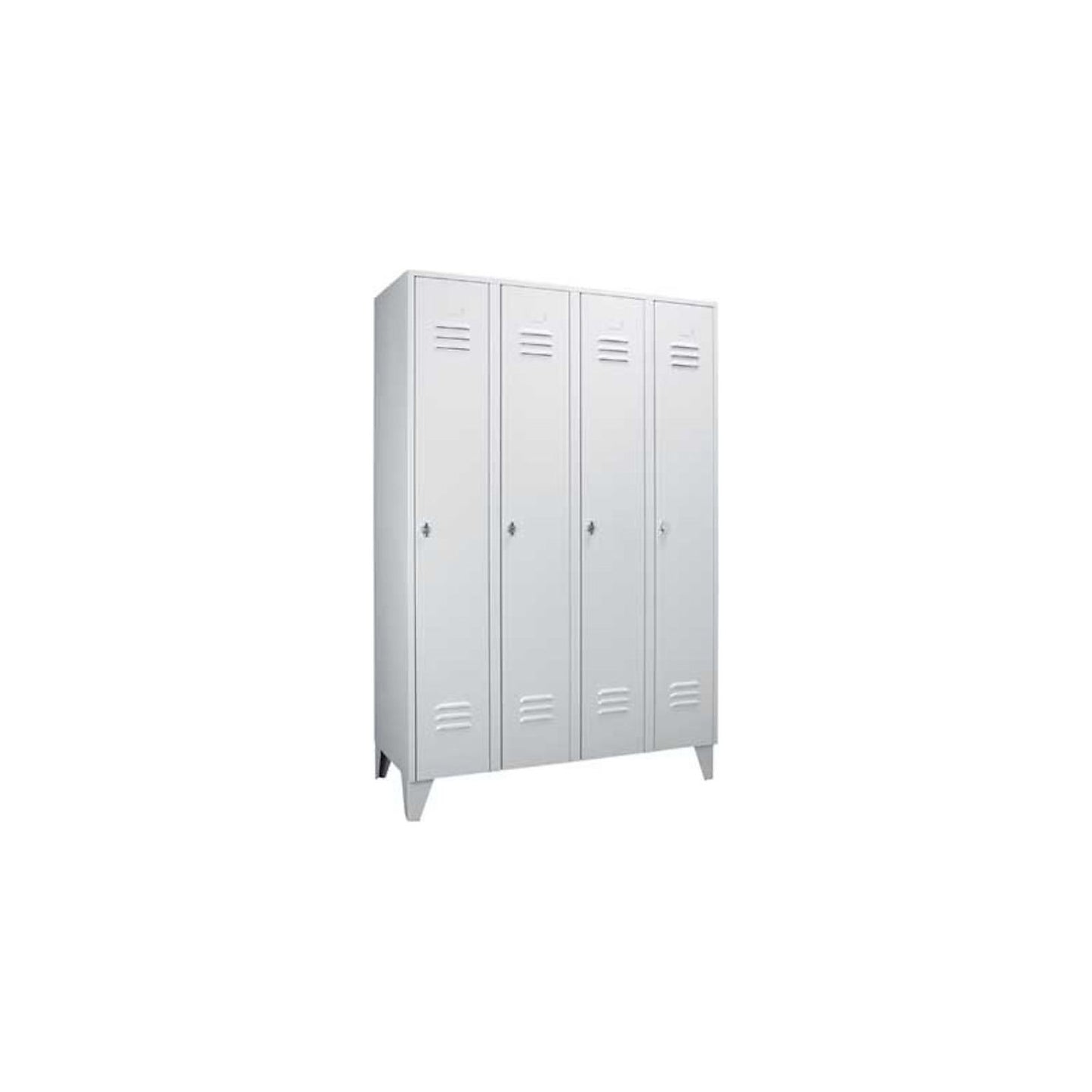 Berlin 2 clothes locker, 1 compartment, blue grey, width 300 mm, flat roof shape.