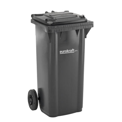 Plastic waste bin DIN EN 840, capacity 120 l, WxHxD 505 x 1005 x 555 mm, charcoal.