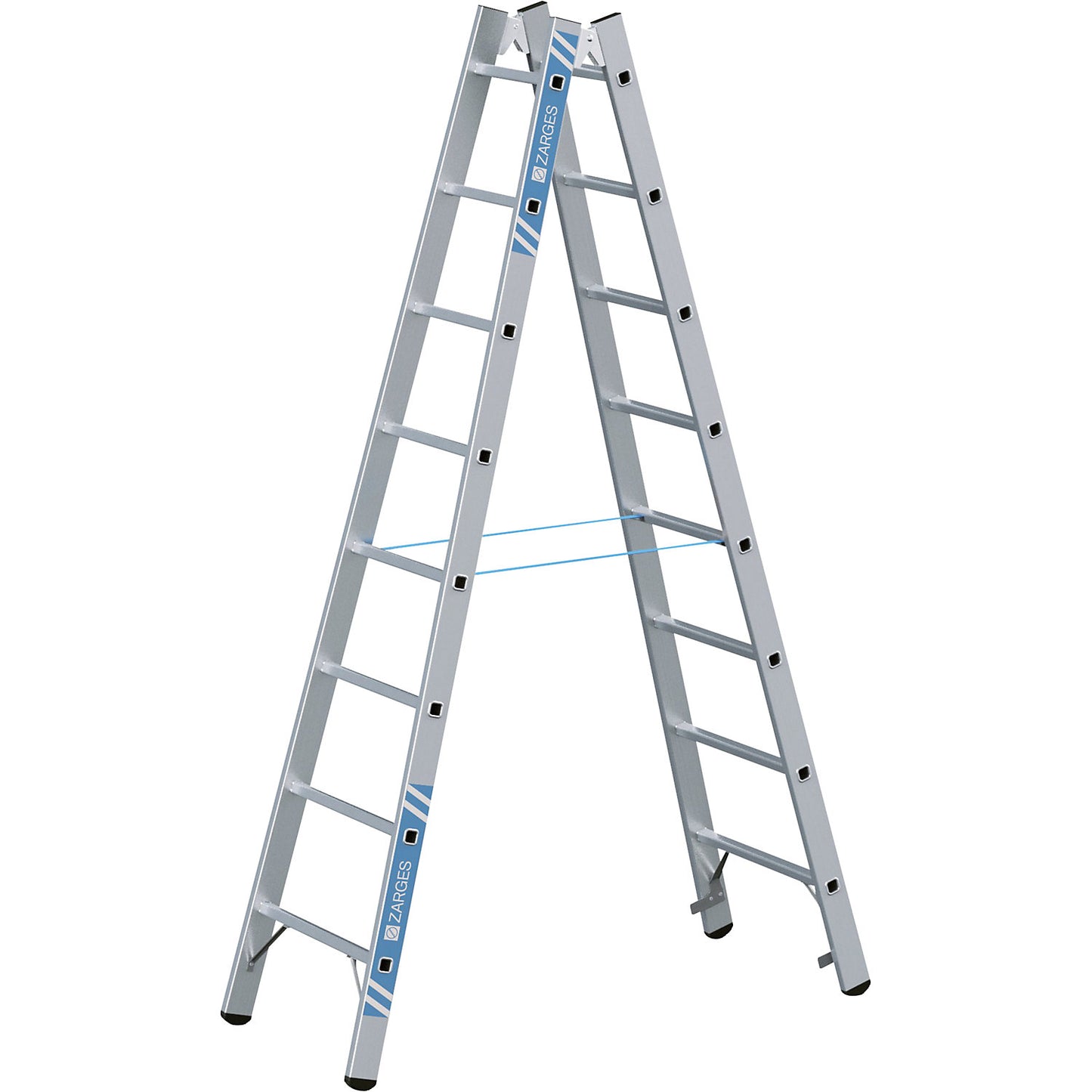 Professional rung ladder, double sided, 2 x 8 rungs.