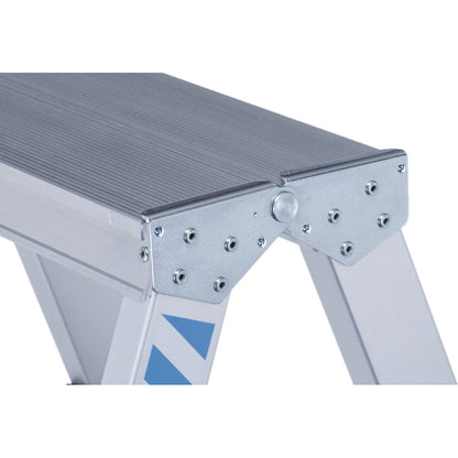 Professional step ladder, anodised, double sided, 2 x 3 steps.