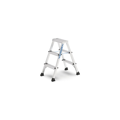 Professional step ladder, anodised, double sided, 2 x 3 steps.