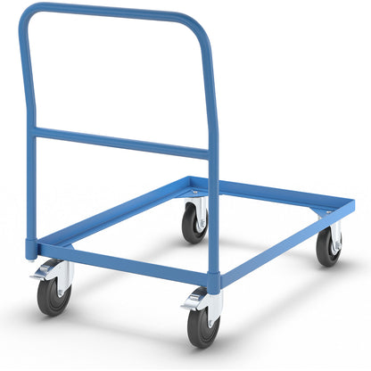 Steel platform truck, frame LxW 830 x 580 mm, for wire mesh baskets, max. load 200 kg.