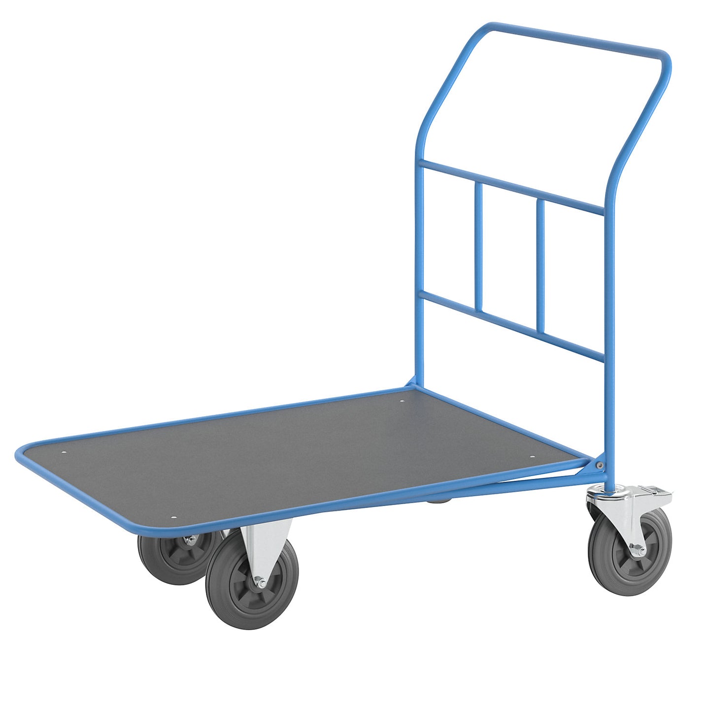 Platform CC truck, without rail, max. load 300 kg, 2 swivel castors with wheel stops.