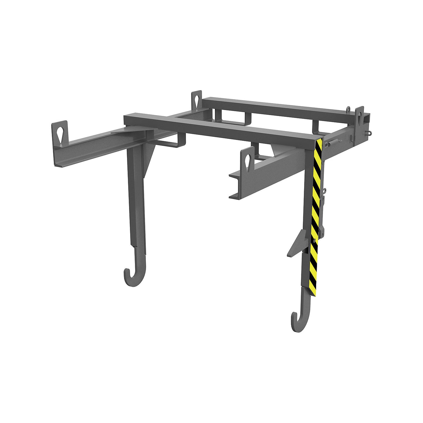 Forklift support bar for tilting skips and stacking containers, for cranes, max. load 2000 kg, for container size 0.9 m³.