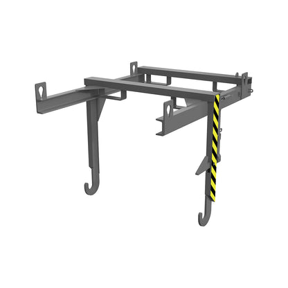 Forklift support bar for tilting skips and stacking containers, for cranes, max. load 2000 kg, for container size 0.9 m³.