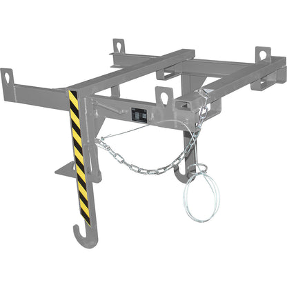Forklift support bar for tilting skips and stacking containers, for cranes, max. load 2000 kg, for container size 0.9 m³.