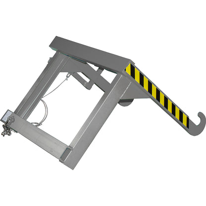 Forklift support bar for tilting skips and stacking containers, not for cranes, max. load 500 kg, for container size 0.3 m³.
