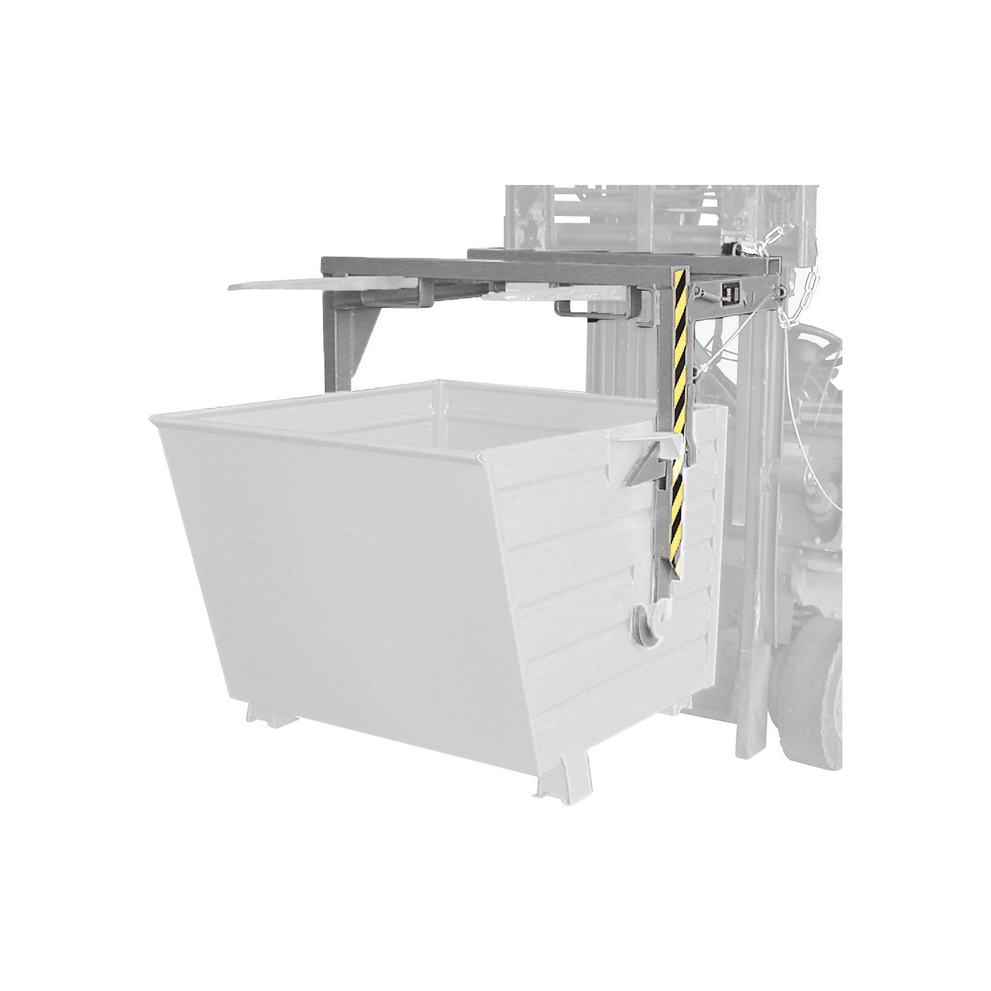 Forklift support bar for tilting skips and stacking containers, not for cranes, max. load 1000 kg, for container size 0.55 m³.