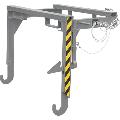 Forklift support bar for tilting skips and stacking containers, not for cranes, max. load 2000 kg, for container size 0.9 m³.