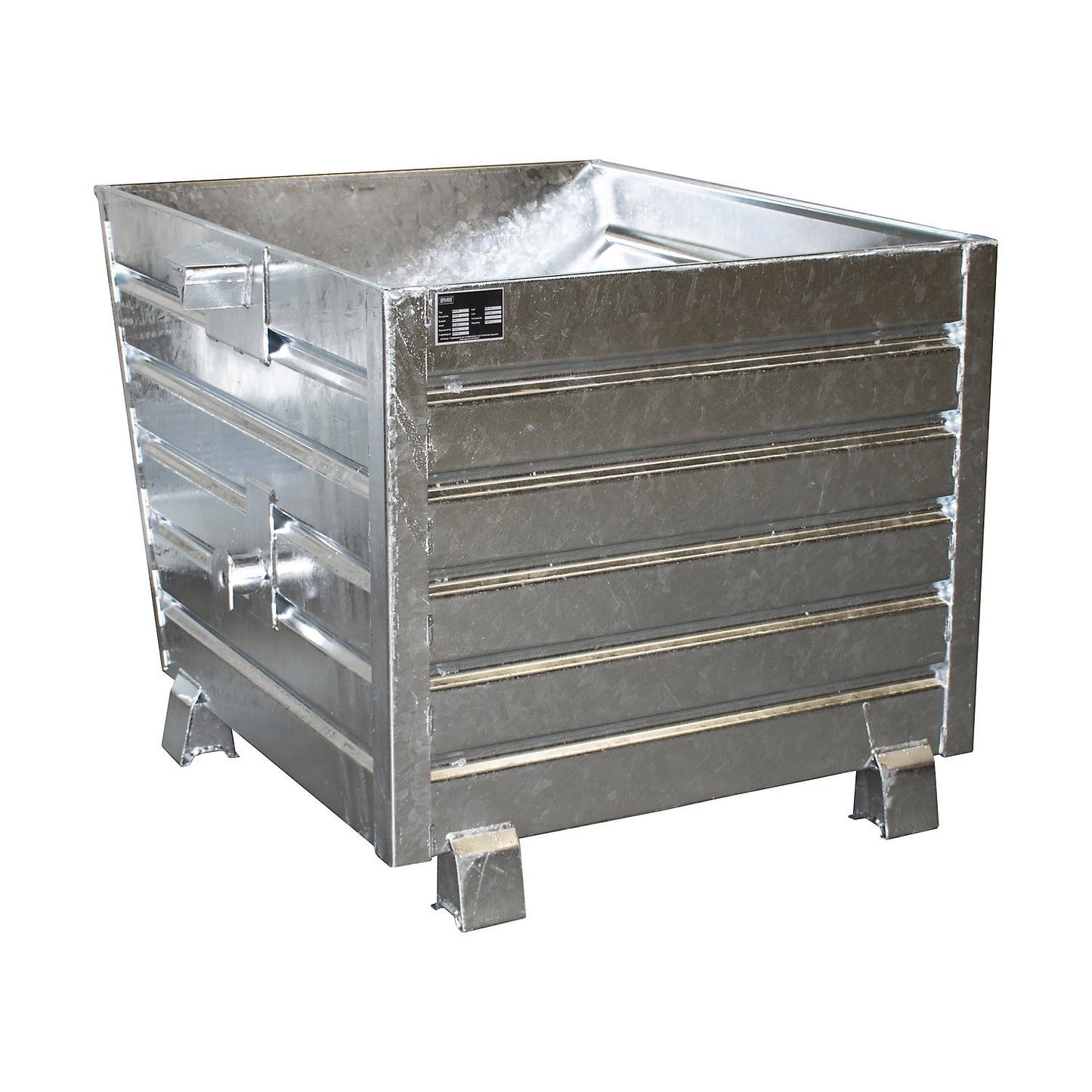 Tipping skip, stackable, capacity 0.9 m³, hot dip galvanised in accordance with EN ISO 1461.