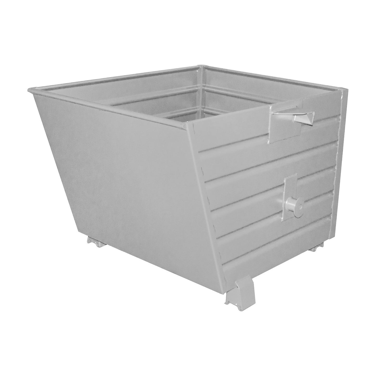 Tipping skip, stackable, capacity 0.9 m³, mouse grey RAL 7005.