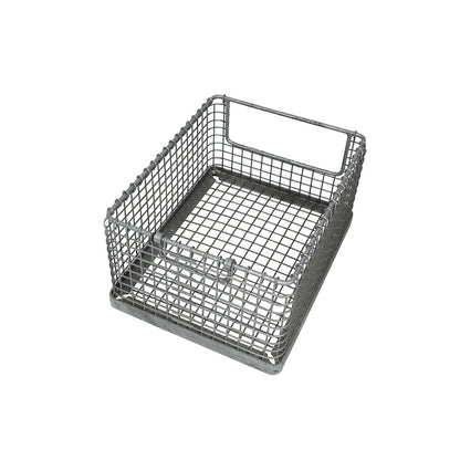 Stacking basket for heavy items, with access opening, external dims. LxWxH 465 x 365 x 240 mm.