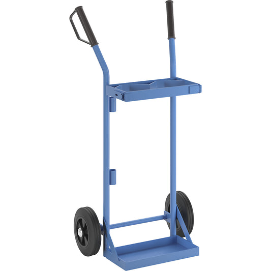 , for 2 steel cylinders, content 10 l, solid rubber tyres.