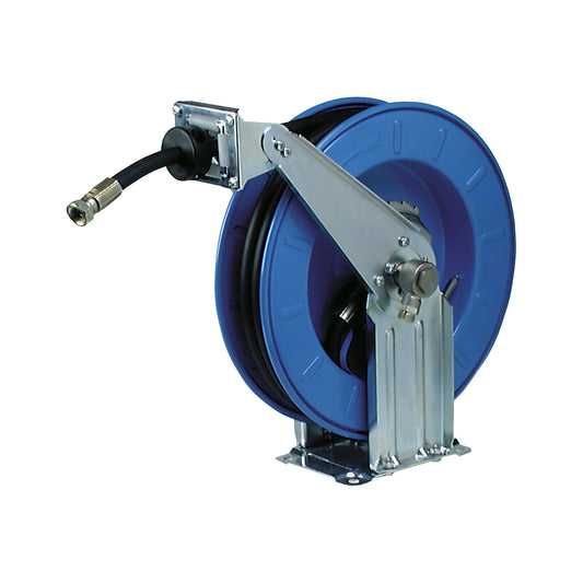 Hose reel for air, water, oil, without sheet steel housing, hose length 20 m.