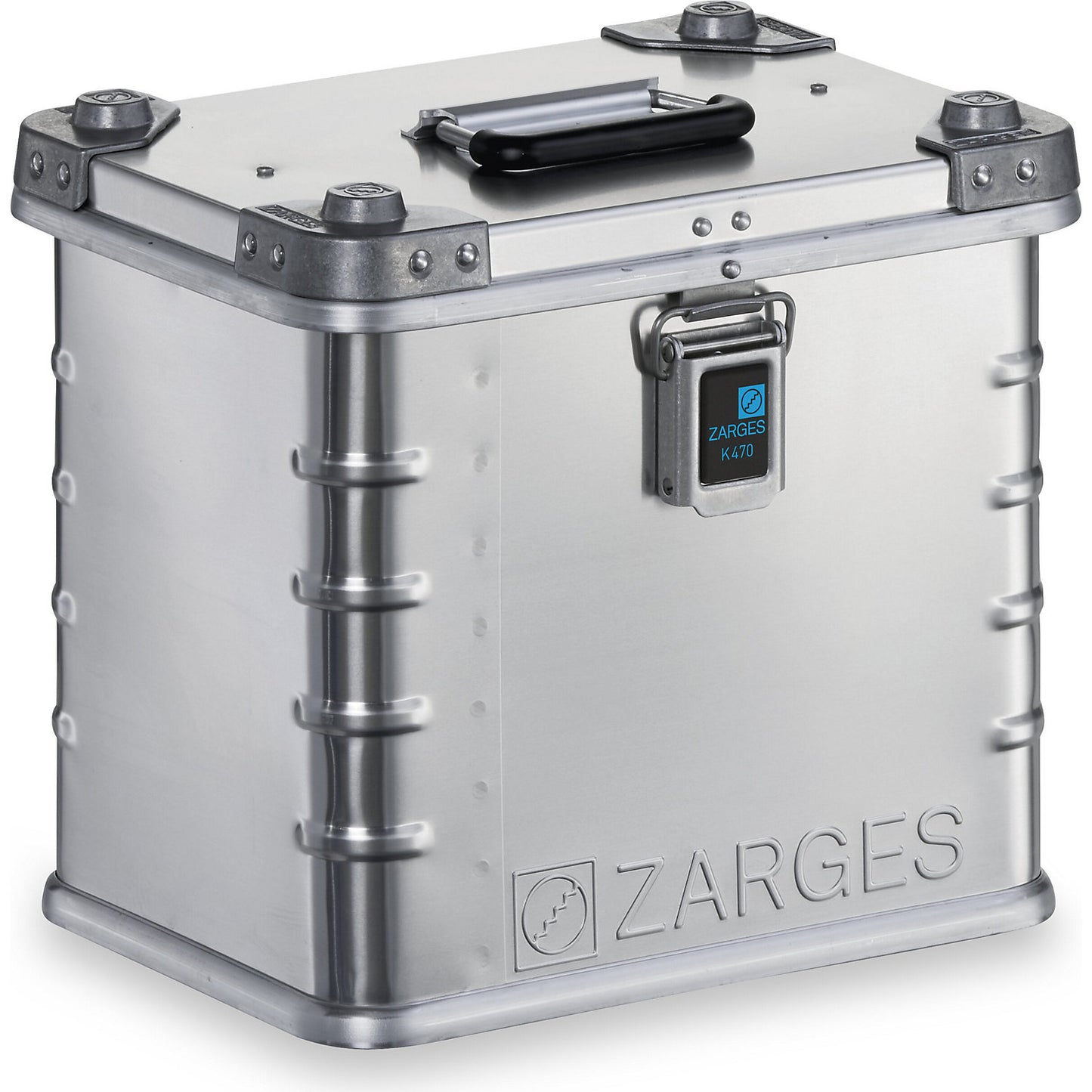 Aluminium transport case, capacity 27 l, internal LxWxH 350 x 250 x 310 mm, robust construction.