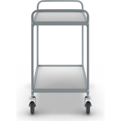 Serving trolley, platform 785 x 545 mm, max. load 150 kg, 2 shelves, 4 swivel castors.