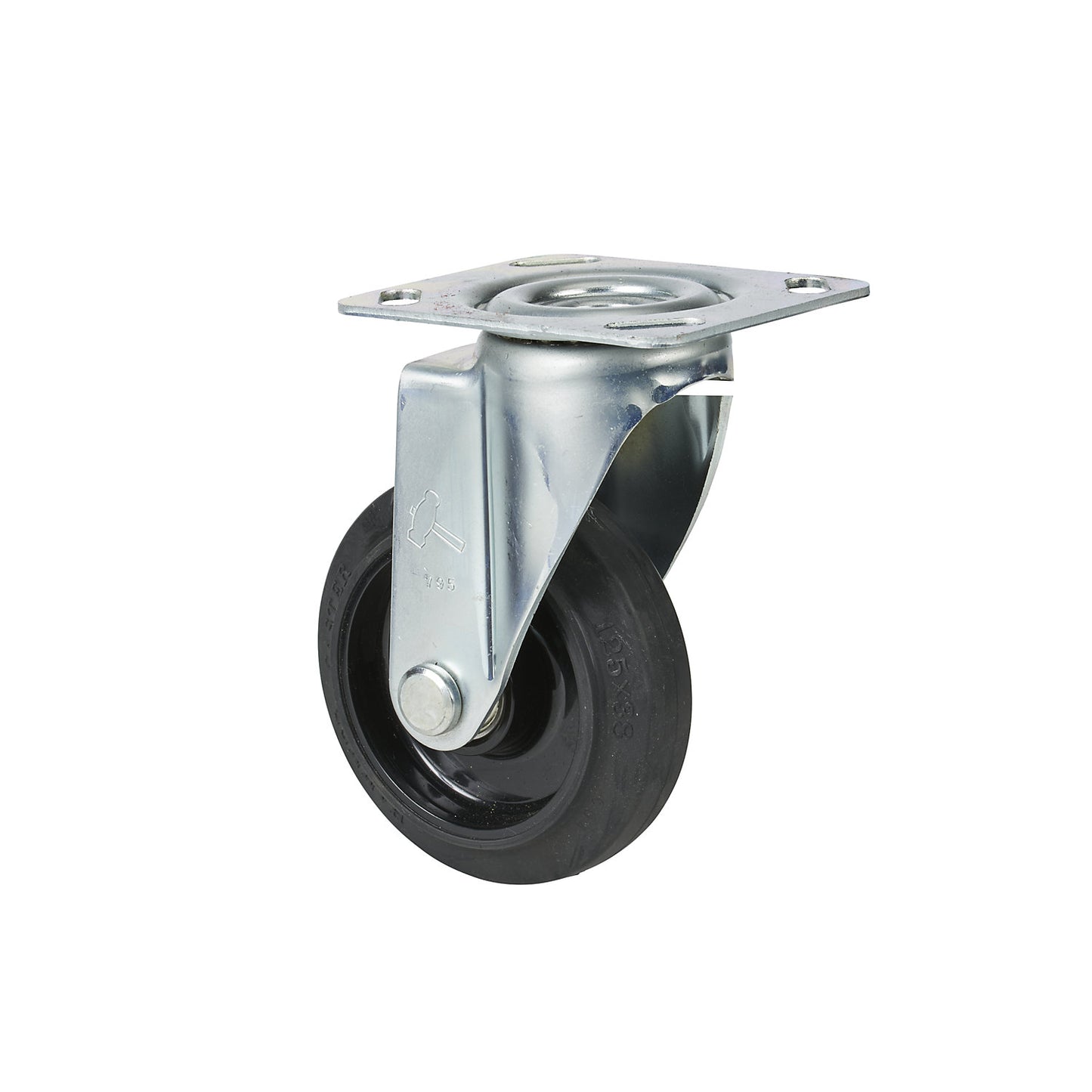 Spare wheel, Ø 125 x 38 mm, swivel castor.