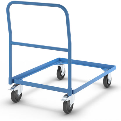 Steel platform truck, frame LxW 810 x 610 mm, for stacking containers, max. load 200 kg.