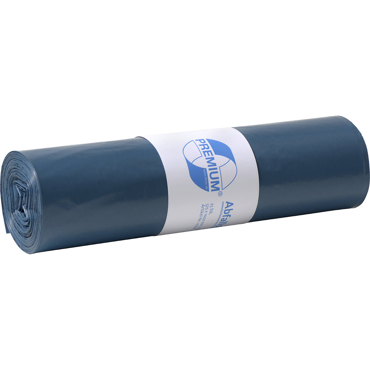 Waste sacks, LDPE, 70 l, 60 µm, WxL 575 x 1000 mm, pack of 250, blue.