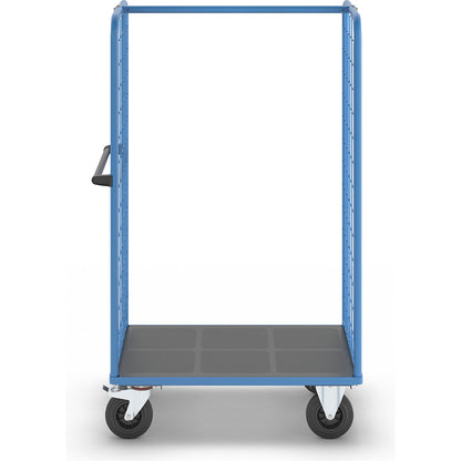 Shelf truck with mesh side panels, solid rubber tyres, platform 975 x 700 mm.