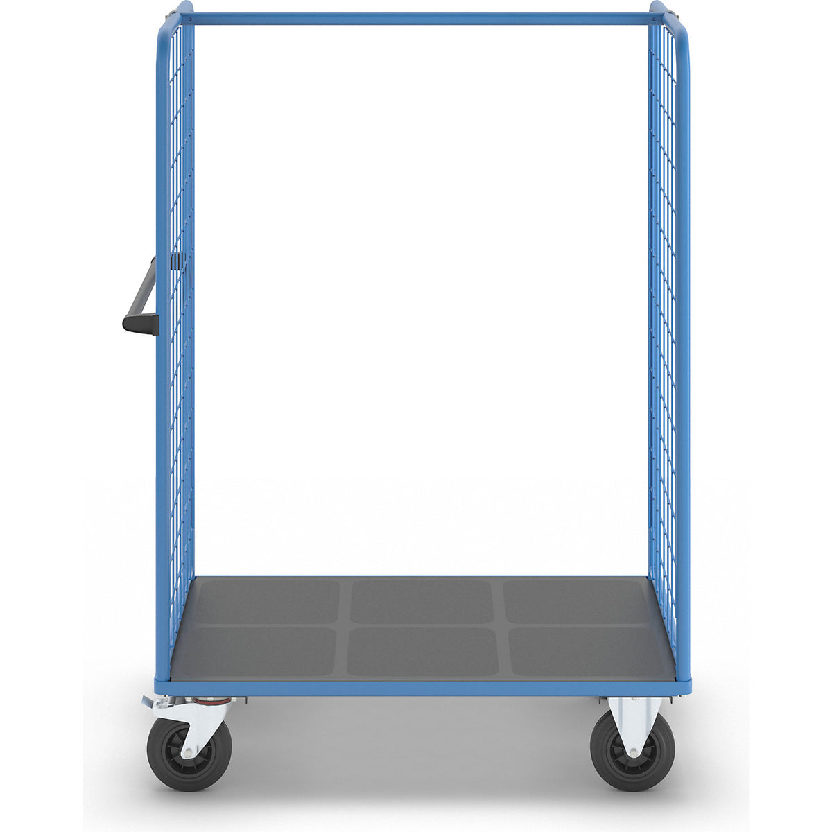 Shelf truck with mesh side panels, solid rubber tyres, platform 1175 x 800 mm.