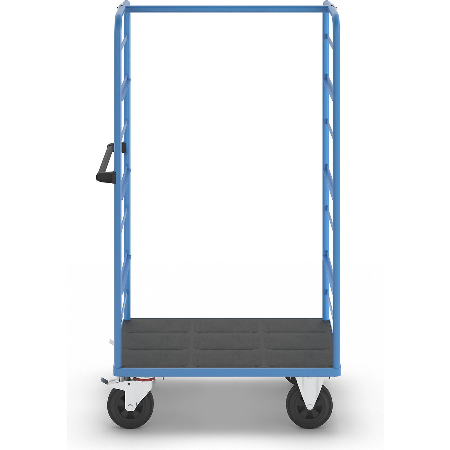 Shelf truck, 2 side panels, platform 975 x 700 mm, 1 level, solid rubber.