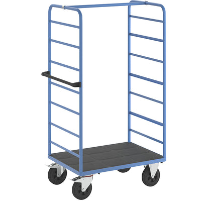 Shelf truck, 2 side panels, platform 975 x 700 mm, 1 level, solid rubber.