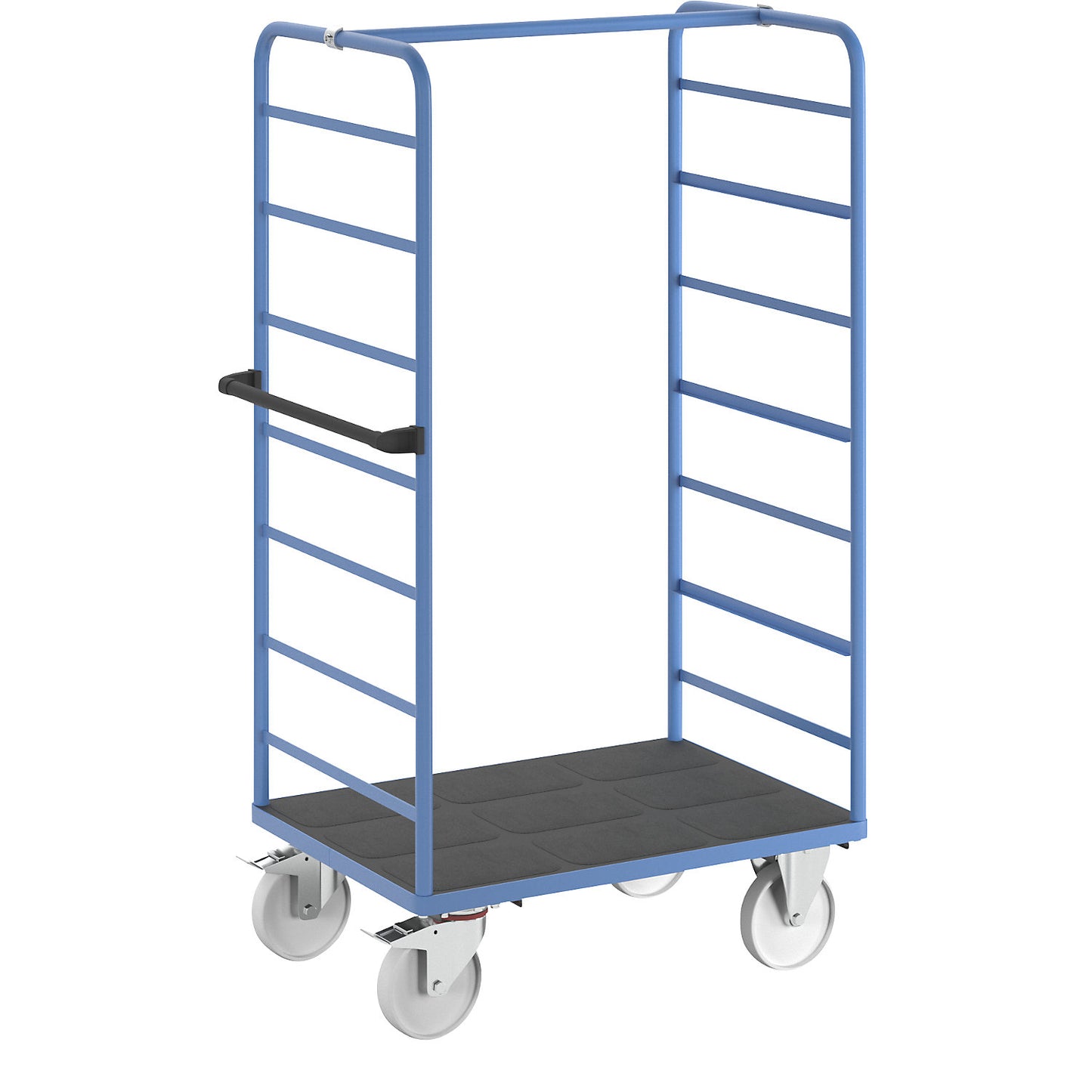 Shelf truck, 2 side panels, platform 975 x 700 mm, 1 level, nylon.