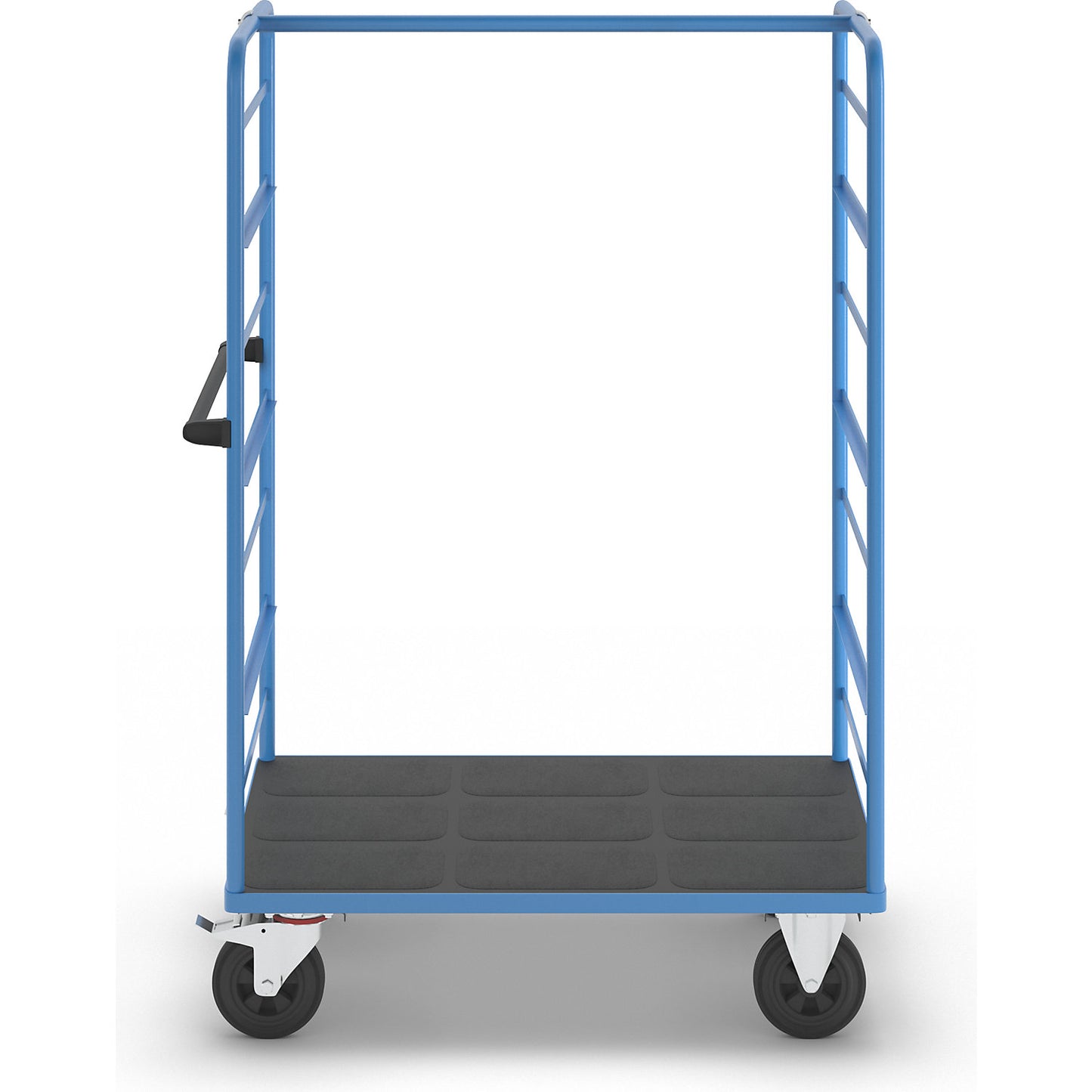 Shelf truck, 2 side panels, platform 1175 x 800 mm, 1 level, solid rubber.