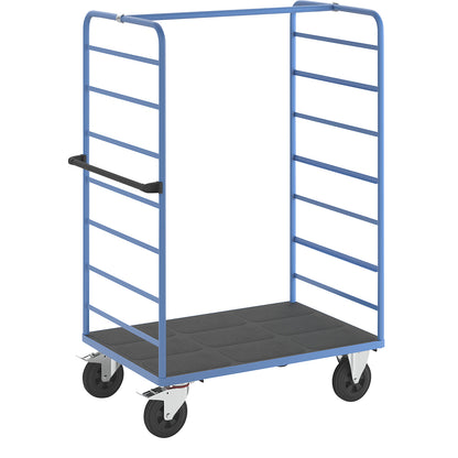 Shelf truck, 2 side panels, platform 1175 x 800 mm, 1 level, solid rubber.
