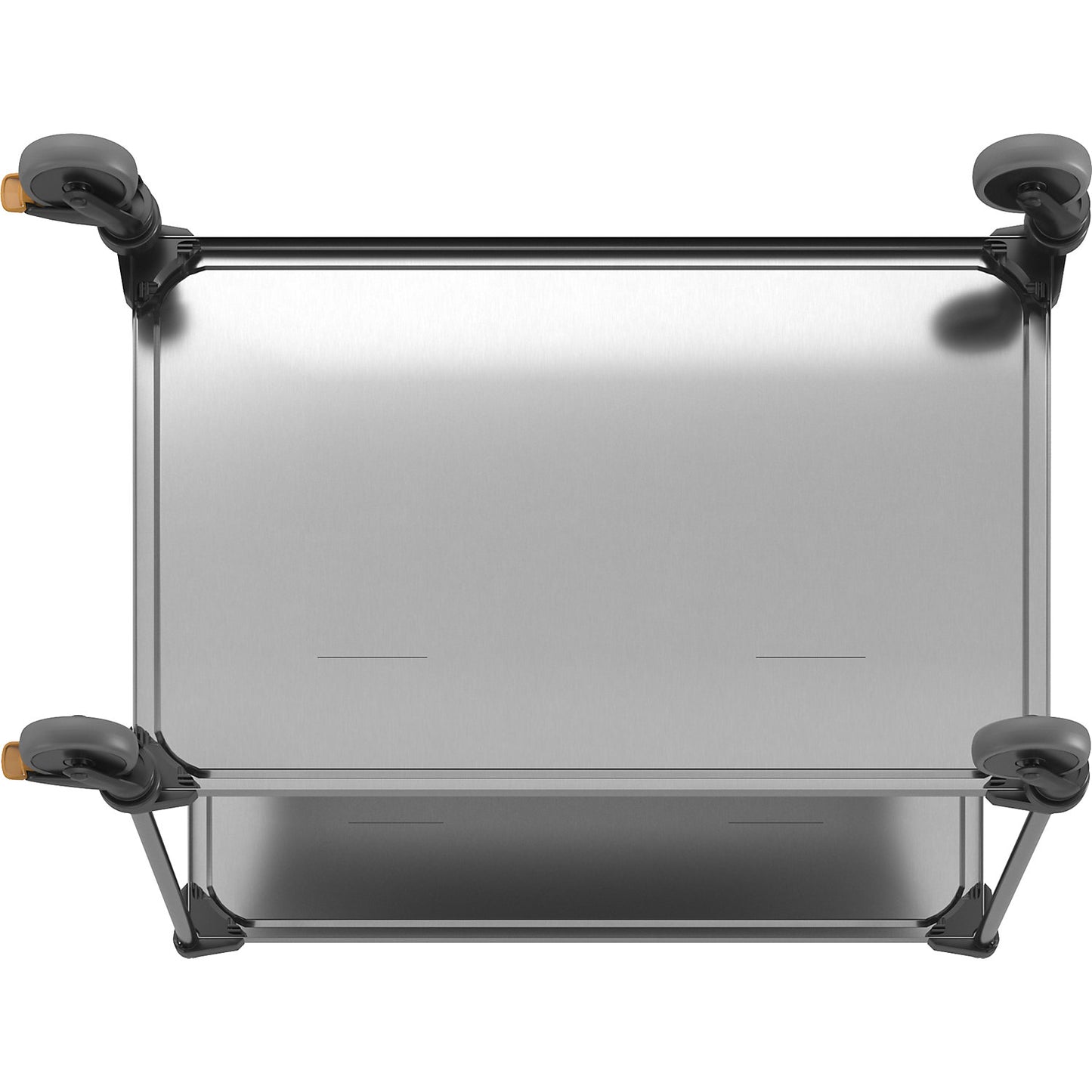 VARITHEK SERVO+ stainless steel table trolley, LxWxH 1070 x 670 x 950 mm, platform 1000 x 600 mm, 2 shelves, max. load 120 kg.