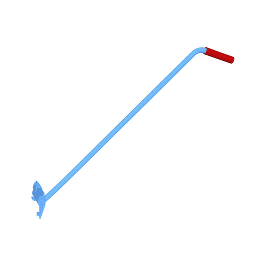 Detachable drawbar, for drum dolly, tubular steel with plastic handle.