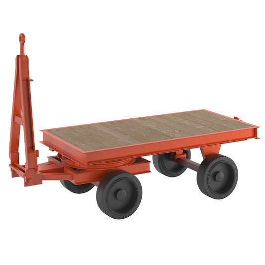 Trailer, 2-wheel turntable steering, max. load 8 t, platform 2.0 x 1.0 m, solid rubber tyres.