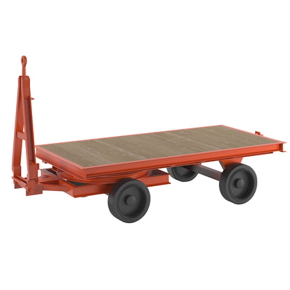 Trailer, 2-wheel turntable steering, max. load 8 t, platform 2.5 x 1.25 m, solid rubber tyres.