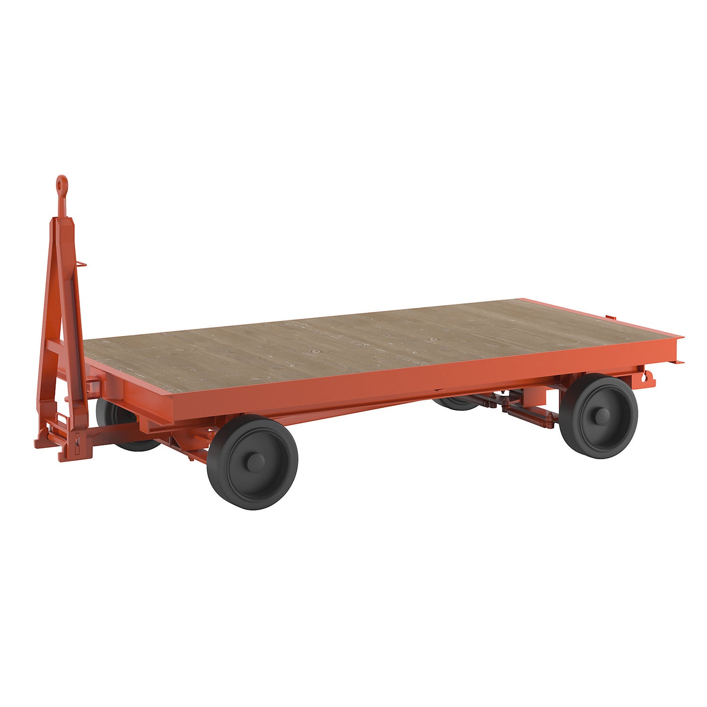 Trailer, 4-wheel linked ackerman steering, max. load 8 t, platform 3.0 x 1.5 m, solid rubber tyres.