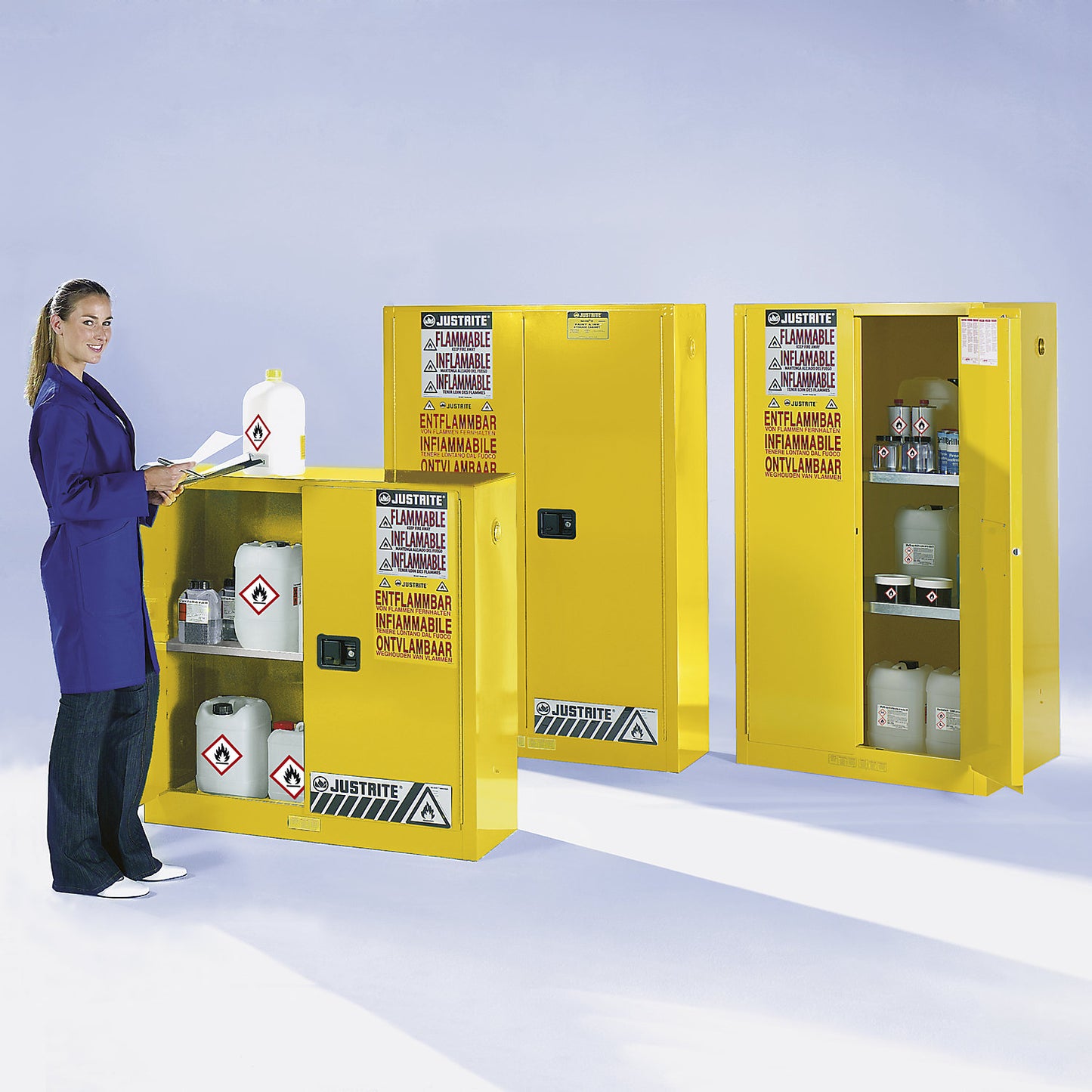 FM safety cupboards, HxWxD 1651 x 864 x 864 mm, self-closing doors, for water hazardous media, yellow.