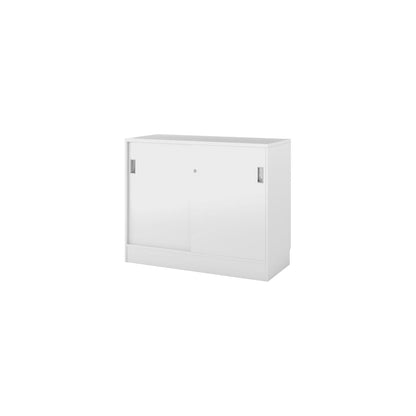 Chicago cupboard, with sliding doors, Chicago cabinet, WxDxH 1215 x 400 x 948 mm, white/white.