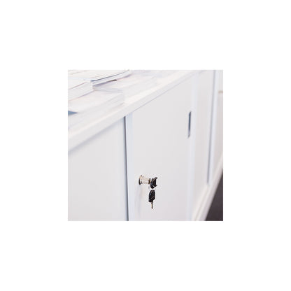 Chicago cupboard, with sliding doors, Chicago cabinet, WxDxH 1215 x 400 x 948 mm, white/white.