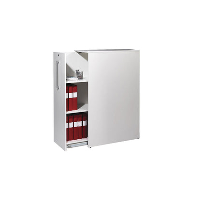 Seattle tall pull-out cabinet, HxWxD 1250 x 400 x 800 mm, left, brushed white.