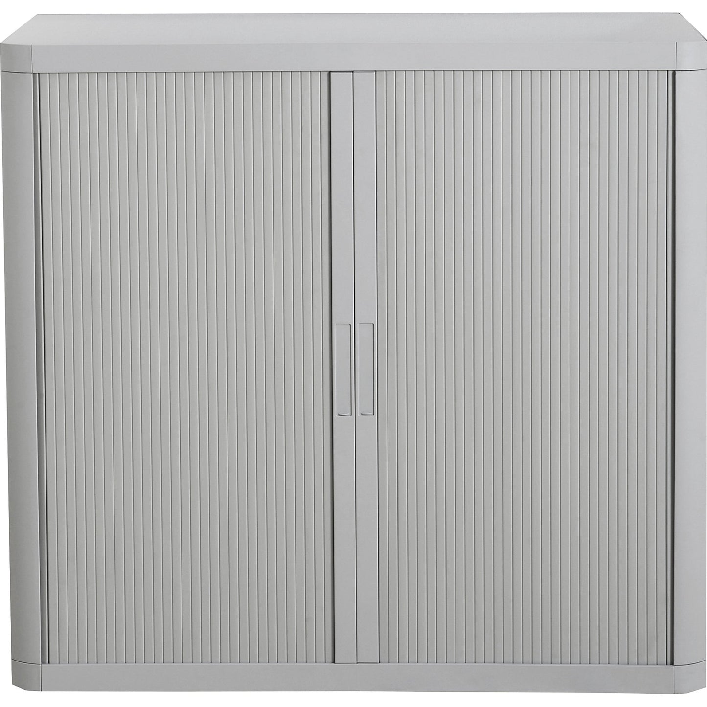 easyOffice® roller shutter cupboard, 2 shelves, height 1040 mm, grey / grey.