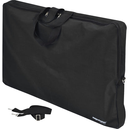Flip chart carrying bag, black, size 1150 x 750 x 80 mm, incl. shoulder strap and hand straps.