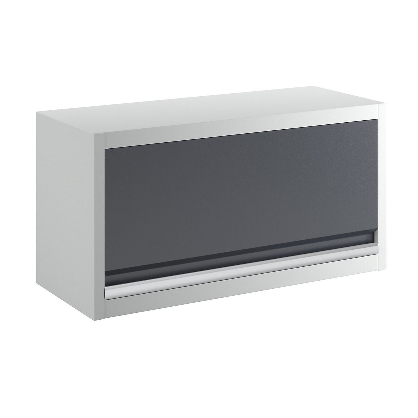Wall mounted cupboard with front flap, HxWxD 350 x 680 x 280 mm, for mounting on perforated panels.
