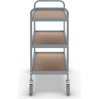 Serving trolley, shelf height 250 mm, 3 shelves, with 4 swivel castors, wheel Ø 100 mm.