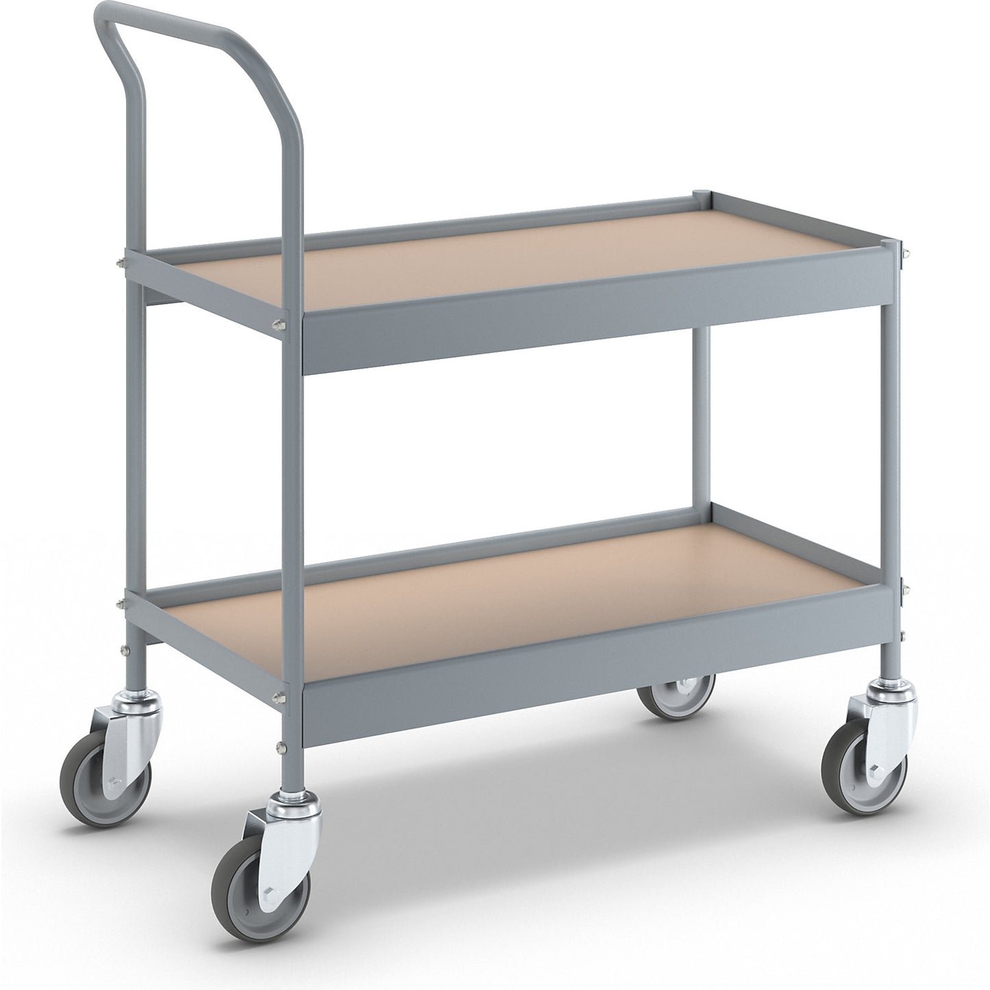 Table trolley, LxWxH 720 x 380 x 855 mm, with 4 swivel castors, wheel Ø 100 mm.