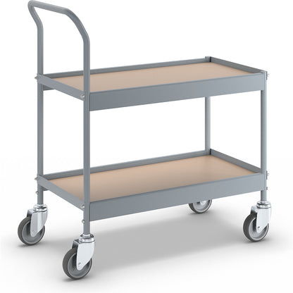 Table trolley, LxWxH 720 x 380 x 855 mm, with 4 swivel castors, wheel Ø 100 mm.