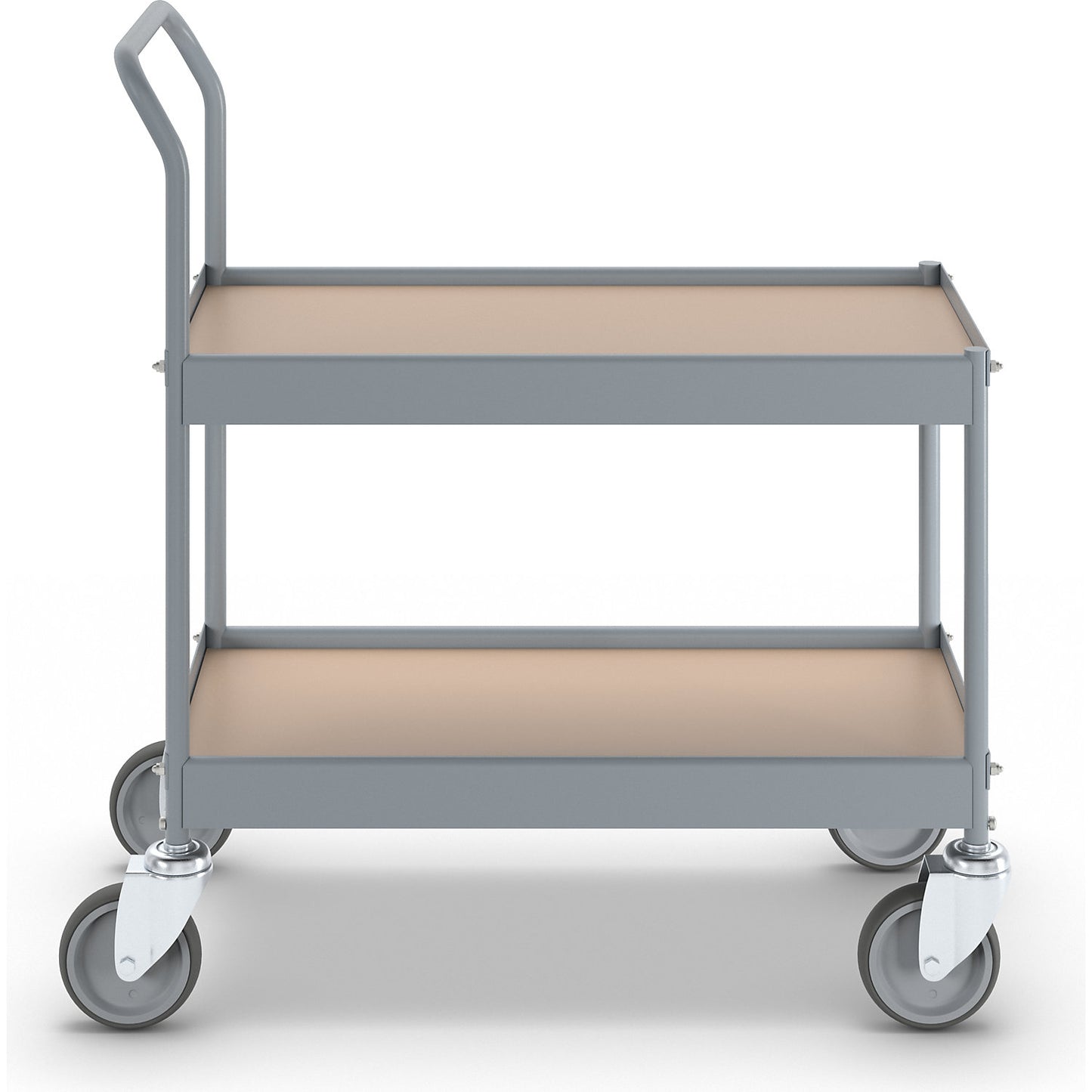 Table trolley, LxWxH 720 x 380 x 855 mm, with 4 swivel castors, wheel Ø 125 mm.