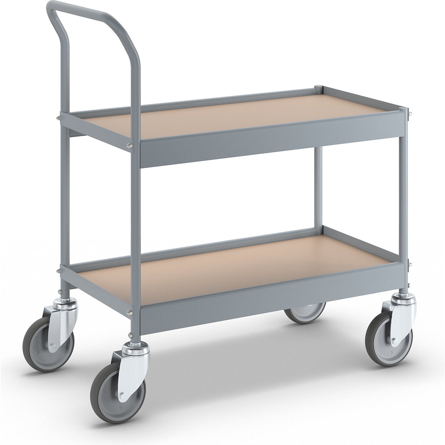 Table trolley, LxWxH 720 x 380 x 855 mm, with 4 swivel castors, wheel Ø 125 mm.