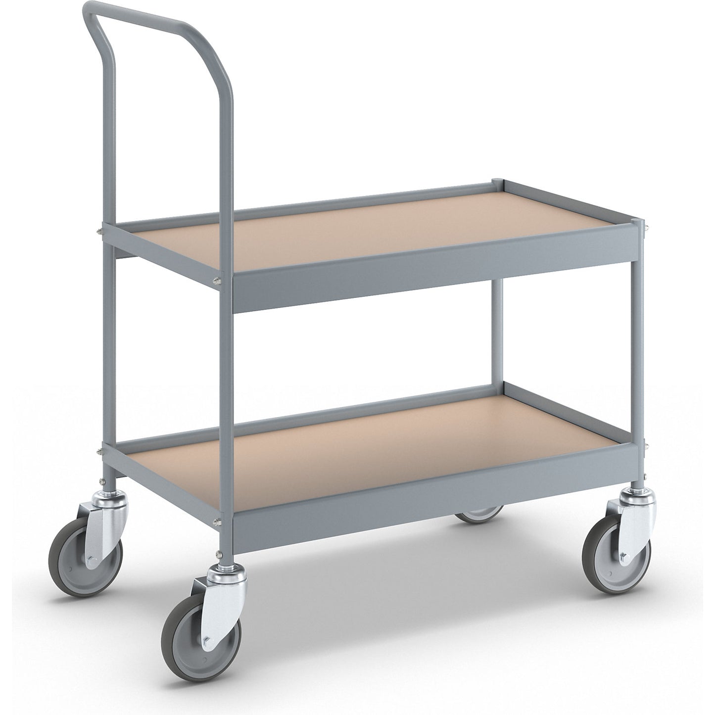 Table trolley, LxWxH 840 x 470 x 955 mm, with 4 swivel castors, wheel Ø 125 mm.