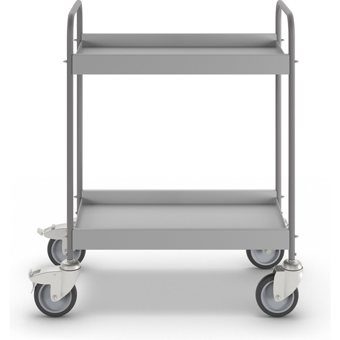 Order picking trolley, with 4 swivel castors, 2 with double stops, wheel Ø 125 mm.