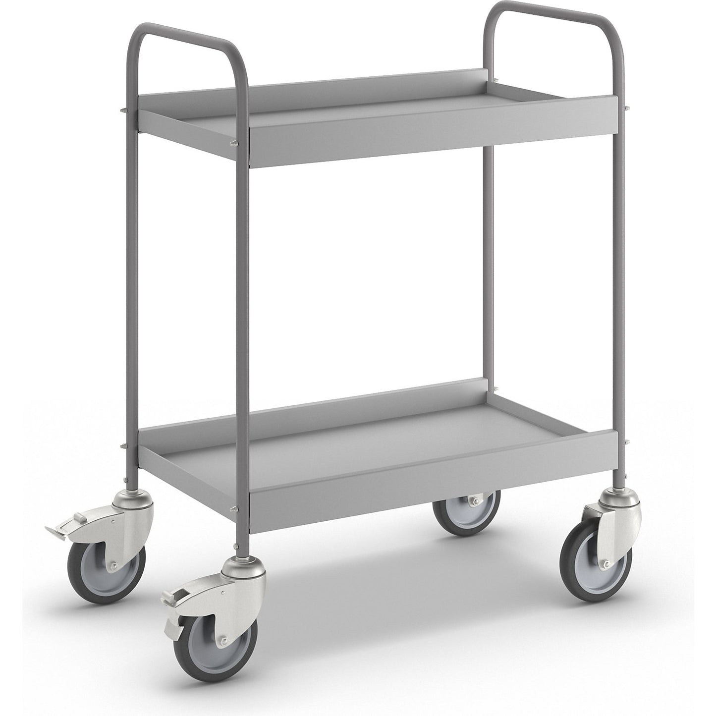 Order picking trolley, with 4 swivel castors, 2 with double stops, wheel Ø 125 mm.
